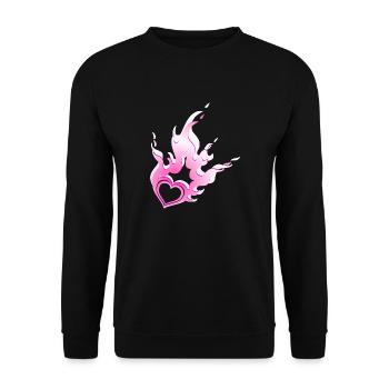 burning heart - Unisex Sweatshirt - black - Front - Alina (178cm) & Michal (187cm)