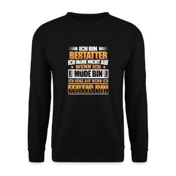 BESTATTER - Der Fertigsteller - Unisex Pullover - Schwarz - Vorne - Alina (178cm) & Michal (187cm)