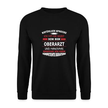 OBERARZT - Unisex Pullover - Schwarz - Vorne - Alina (178cm) & Michal (187cm)