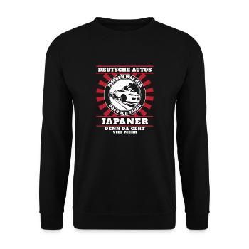 Ich fahre Japaner - Unisex Pullover - Schwarz - Vorne - Alina (178cm) & Michal (187cm)