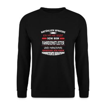 FAHRDIENSTLEITER - Unisex Pullover - Schwarz - Vorne - Alina (178cm) & Michal (187cm)