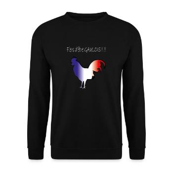 Coq Gaulois blanc - Sweat-shirt Unisexe - noir - Devant - Alina (178cm) & Michal (187cm)