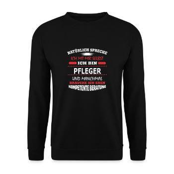 PFLEGER - Unisex Pullover - Schwarz - Vorne - Alina (178cm) & Michal (187cm)
