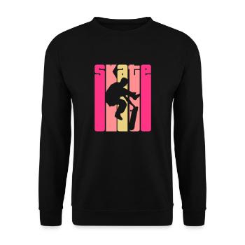 Skate Retro - Skater - Skateboard - Skateboarder - Sweat-shirt Unisexe - noir - Devant - Alina (178cm) & Michal (187cm)