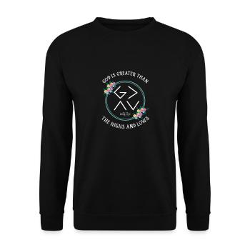 Dieu est plus grand que les hauts et les bas - Sweat-shirt Unisexe - noir - Devant - Alina (178cm) & Michal (187cm)