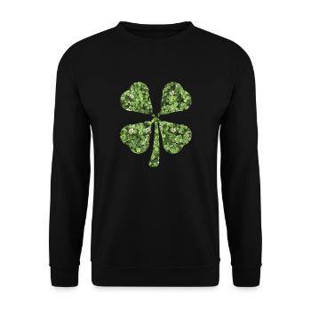 trèfle à quatre feuilles - Sweat-shirt Unisexe - noir - Devant - Alina (178cm) & Michal (187cm)