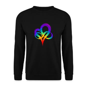 Colorful LGBTQ heart symbol polyamory gift - Unisex Sweatshirt - black - Front - Alina (178cm) & Michal (187cm)