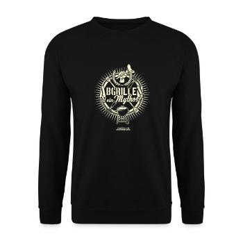 Grill T Shirt Spruch Abgrillen ist ein Mythos - Unisex Pullover - Schwarz - Vorne - Alina (178cm) & Michal (187cm)