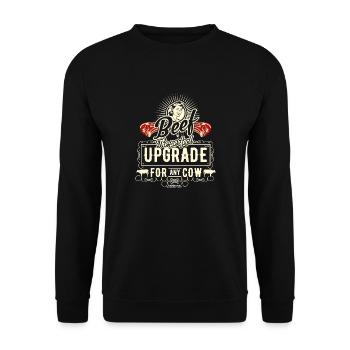 Grill T-Shirt Spruch Beef Is The Perfect Upgrade - Unisex Pullover - Schwarz - Vorne - Alina (178cm) & Michal (187cm)