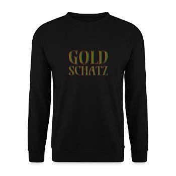 Goldschatz, Schatz, Liebling, Gold, Schatzi, lieb - Unisex Pullover - Schwarz - Vorne - Alina (178cm) & Michal (187cm)