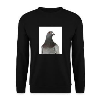 Taube. Pigeon - Unisex Pullover - Schwarz - Vorne - Alina (178cm) & Michal (187cm)