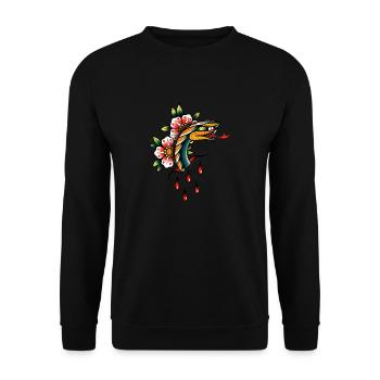 Tatouage traditionnel de serpent - Sweat-shirt Unisexe - noir - Devant - Alina (178cm) & Michal (187cm)