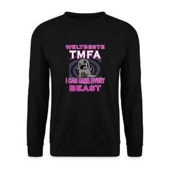 tmfa wild beast tier tierarztpraxis tierfreund - Unisex Pullover - Schwarz - Vorne - Alina (178cm) & Michal (187cm)