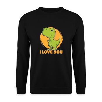 Dino I love you - Unisex Sweatshirt - black - Front - Alina (178cm) & Michal (187cm)