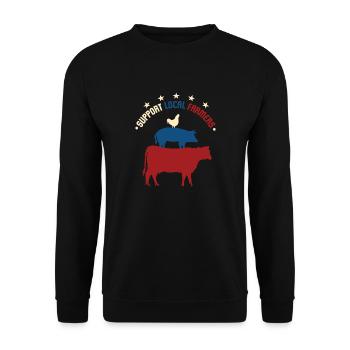 Support Your Local Farmers Pride - Unisex Pullover - Schwarz - Vorne - Alina (178cm) & Michal (187cm)