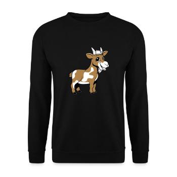 Ziege meckern lächeln - Unisex Pullover - Schwarz - Vorne - Alina (178cm) & Michal (187cm)