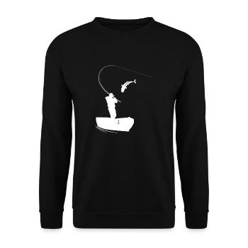 Fishing, angler design. Fishing is passion - Unisex Sweatshirt - black - Front - Alina (178cm) & Michal (187cm)