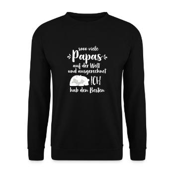 So viele Papas auf der Welt Vatertag Geschenk - Unisex Pullover - Schwarz - Vorne - Alina (178cm) & Michal (187cm)