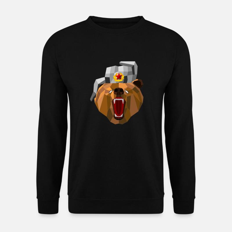 Bear with Uschanka - Unisex Sweatshirt - black
