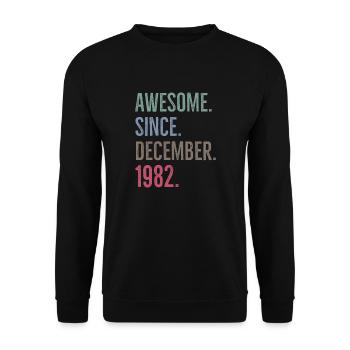 Awesome Since December 1982 - Unisex Sweatshirt - black - Front - Alina (178cm) & Michal (187cm)