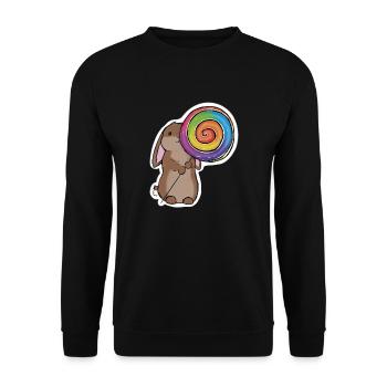 Lollipop rabbit - Unisex Sweatshirt - black - Front - Alina (178cm) & Michal (187cm)
