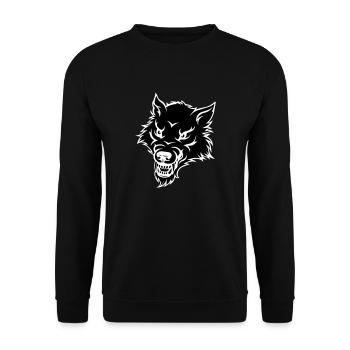 wolf - Unisex Sweatshirt - black - Front - Alina (178cm) & Michal (187cm)