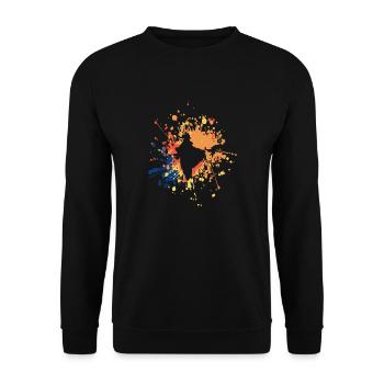 Belle éclaboussure de couleur de l’Inde - Sweat-shirt Unisexe - noir - Devant - Alina (178cm) & Michal (187cm)