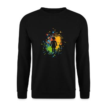 Éclaboussure de couleur d’icône féminine - Sweat-shirt Unisexe - noir - Devant - Alina (178cm) & Michal (187cm)