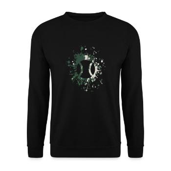 Tennisball Color Splash - Unisex Pullover - Schwarz - Vorne - Alina (178cm) & Michal (187cm)
