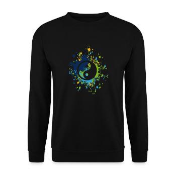 Yin Yang Symbol Color Splash - Unisex Sweatshirt - black - Front - Alina (178cm) & Michal (187cm)