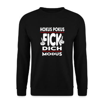 Hokus Pokus Fick dich Modus - Unisex Pullover - Schwarz - Vorne - Alina (178cm) & Michal (187cm)