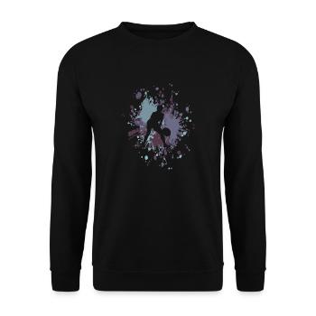 Tennis Wait Color Splash - Unisex Pullover - Schwarz - Vorne - Alina (178cm) & Michal (187cm)
