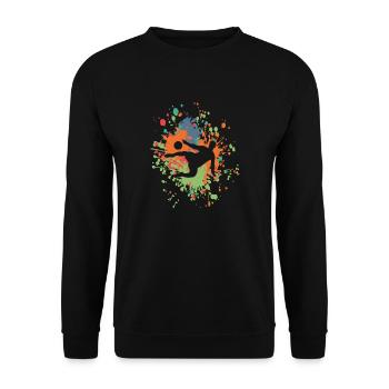 Soccer Air Kick Color Splash - Unisex Sweatshirt - black - Front - Alina (178cm) & Michal (187cm)