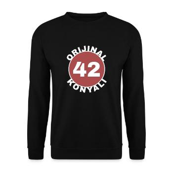 Konya - Unisex Sweatshirt - black - Front - Alina (178cm) & Michal (187cm)