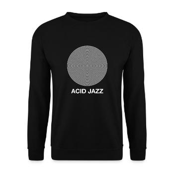 Retro Acid Jazz Tee 90s jazz Design moderne - Sweat-shirt Unisexe - noir - Devant - Alina (178cm) & Michal (187cm)
