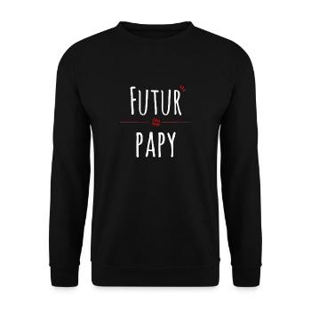Futur Papy - Sweat-shirt Unisexe - noir - Devant - Alina (178cm) & Michal (187cm)