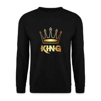 King Couronne de roi,vêtements de couples assortis - Sweat-shirt Unisexe - noir - Devant - Alina (178cm) & Michal (187cm)