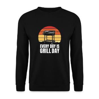 Grill Grill Day Grilled Food Grill Griller BBQ Meilleur - Sweat-shirt Unisexe - noir - Devant - Alina (178cm) & Michal (187cm)