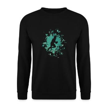 Quarterback Color Splash - Unisex Sweatshirt - black - Front - Alina (178cm) & Michal (187cm)