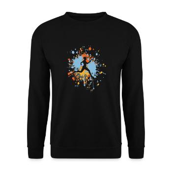 Athletics Running Woman Color Splash - Unisex Sweatshirt - black - Front - Alina (178cm) & Michal (187cm)
