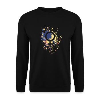 Signe féminin Symbole Couleur Splash - Sweat-shirt Unisexe - noir - Devant - Alina (178cm) & Michal (187cm)