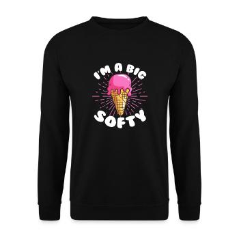 I'm A Big Softy – Sundae Lover Funny Ice Cream - Unisex Sweatshirt - black - Front - Alina (178cm) & Michal (187cm)