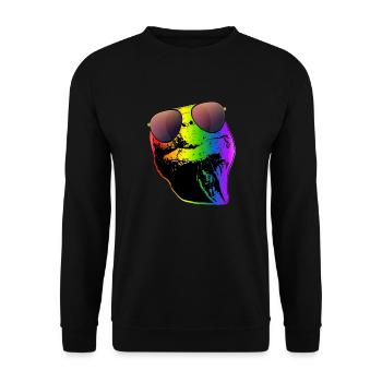 Schildkröte Sonnenbrille Schildkröten Regenbogen - Unisex Pullover - Schwarz - Vorne - Alina (178cm) & Michal (187cm)