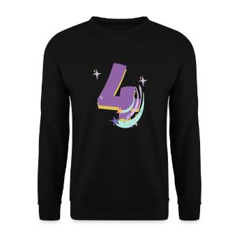 4th birthday (4-year gift) - Unisex Sweatshirt - black - Front - Alina (178cm) & Michal (187cm)