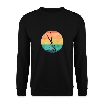 Drummer Drumsticks Retro Vintage T-Shirt - Sweat-shirt Unisexe - noir - Devant - Alina (178cm) & Michal (187cm)