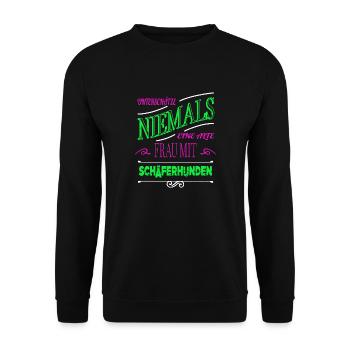doggie lettering womancontest animal chihuahua - Unisex Sweatshirt - black - Front - Alina (178cm) & Michal (187cm)