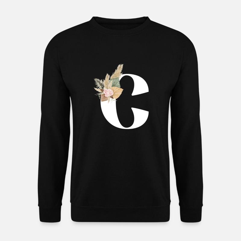 letter C flowered - Unisex Sweatshirt - black