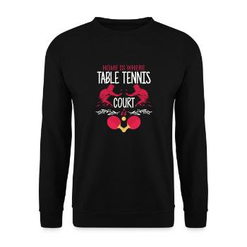 Tennis de table anatiker, tennis de table fou - Sweat-shirt Unisexe - noir - Devant - Alina (178cm) & Michal (187cm)