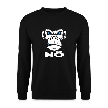 Nope Nö Nein Affe Monkey Jetzt nicht Hau Ab Weg - Unisex Pullover - Schwarz - Vorne - Alina (178cm) & Michal (187cm)