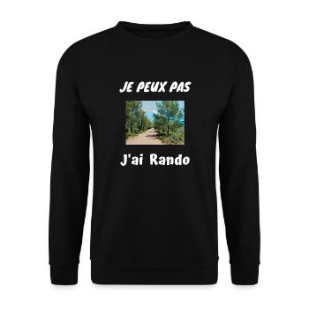 Je peux pas J'ai Rando - Sweat-shirt Unisexe - noir - Devant - Alina (178cm) & Michal (187cm)